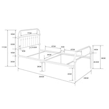 Load image into Gallery viewer, Bed Frame Twin Size Metal Platform Bed , Box Spring Replacement with Headboard Black
