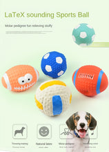 Load image into Gallery viewer, Pet dog latex chew toy high elastic cotton filled latex football sounding toy pet dog toy
