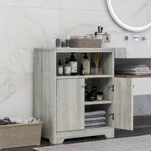 Load image into Gallery viewer, Grey Bathroom Storage Cabinet with Adjustable Shelves, Freestanding Floor Cabinet for Home Kitchen, Easy to Assemble
