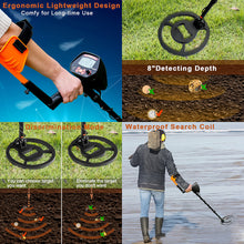 Load image into Gallery viewer, Metal Detector for Adults Professional Waterproof-Adjustable High Accuracy Beach Metal Detector with Ground Balance,All Metal &amp; DISC &amp; Notch &amp; Pinpoint 4 Modes, 10&quot; IP68 Coil, Advanced DSP Chip
