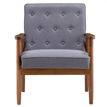 Load image into Gallery viewer, (75 x 69 x 84)cm Retro Modern Wooden Single Chair, Grey Fabric  YJ
