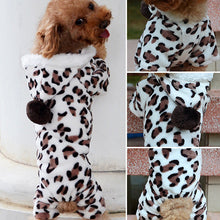 Load image into Gallery viewer, Leopard Warm Winter Pet Dog Puppy Clothes Hoodie Jumpsuit Pajamas Outwear
