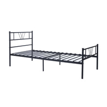 Load image into Gallery viewer, Metal Bed Frame Twin Size with Headboard and Footboard Single Platform Mattress Base,Metal Tube(twinsize, black) No Box Spring Needed

