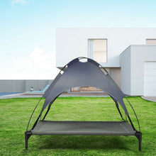 Load image into Gallery viewer, Portable Elevated Outdoor Pet Bed with Removable Canopy Shade
