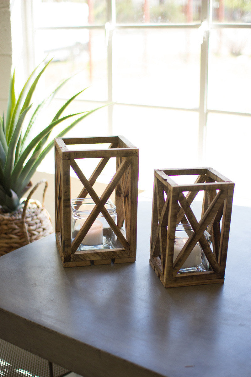 Home Decor Indoor/Outdoor Simple Yet Elegant Square Lantern Set Of 2