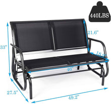 Load image into Gallery viewer, Bosonshop Outdoor Swing Glider Bench for 2 Persons Patio Rocking Chair Garden Seating
