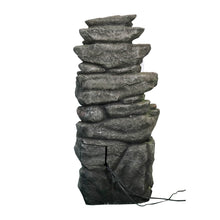 Load image into Gallery viewer, Outdoor Fountain 40.5inches High Rocks Outdoor Water Fountain with LED Lights
