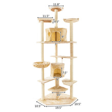 Load image into Gallery viewer, 80&quot; Solid Cute Sisal Rope Plush Cat Climb Tree Cat Tower
