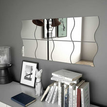 Load image into Gallery viewer, Wall Mirrors 8 pcs 7.9&quot;x7.9&quot; Wave Glass
