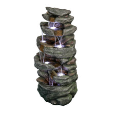 Load image into Gallery viewer, Outdoor Fountain 40.5inches High Rocks Outdoor Water Fountain with LED Lights
