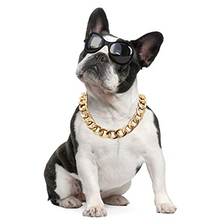 Load image into Gallery viewer, Pet gold collar Dog Chain Collar Keji Teddy Fadou domineering big gold necklace cat playing cool jewelry big gold chain
