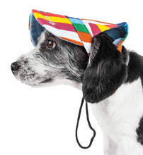 Load image into Gallery viewer, Pet Life &#39;Colorfur&#39; Floral Uv Protectant Adjustable Fashion Dog Hat Cap
