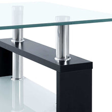 Load image into Gallery viewer, Coffee Table Black and Transparent 37.4&quot;x21.7&quot;x15.7&quot; Tempered Glass
