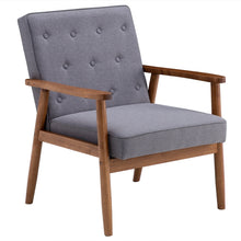 Load image into Gallery viewer, (75 x 69 x 84)cm Retro Modern Wooden Single Chair, Grey Fabric  YJ
