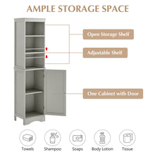 Load image into Gallery viewer, Tall Bathroom Cabinet, Freestanding Storage Cabinet with Door, MDF Board, Adjustable Shelf, Grey
