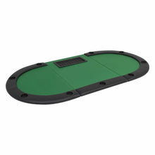 Load image into Gallery viewer, 9-Player Folding Poker Table 3 Fold Oval Green
