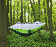 Load image into Gallery viewer, Double Camping Hammock with Mosquito Net Nylon Fabric Hammock for Beach, Traveling, Hiking, Mountain, Adventure, Outdoor Jungle
