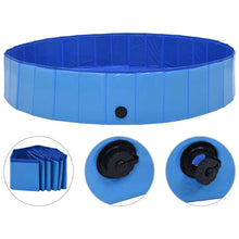 Load image into Gallery viewer, Foldable Dog Swimming Pool Blue 63&quot;x11.8&quot; PVC
