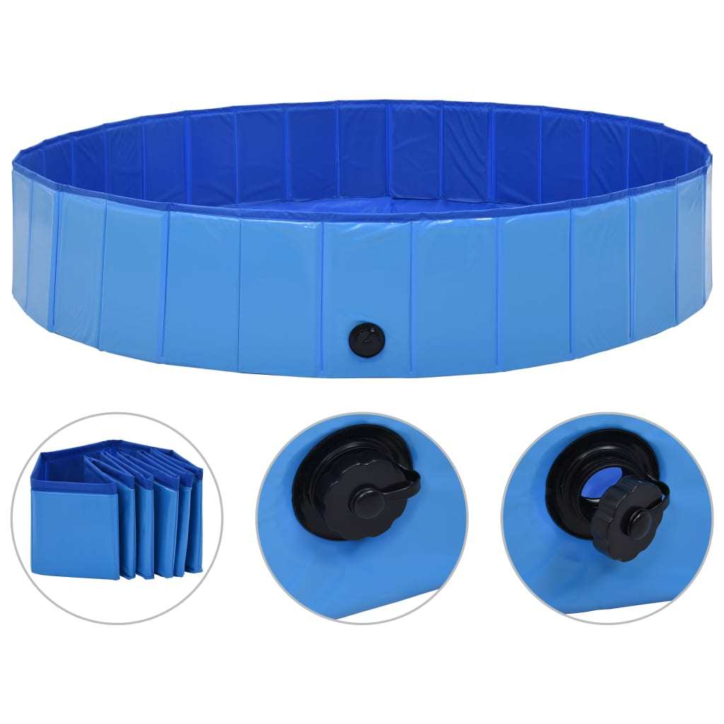 Foldable Dog Swimming Pool Blue 63