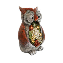 Load image into Gallery viewer, Garden Statue Owl Figurines; Solar Powered Resin Animal Sculpture with 5 Led Lights for Patio; Lawn;  Garden Decor
