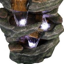 Load image into Gallery viewer, Outdoor Fountain 40.5inches High Rocks Outdoor Water Fountain with LED Lights
