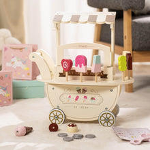 Load image into Gallery viewer, Ice Cream Cart for Kids Ice Cream Truck Toys for Kids Wooden Playset Toy Candy Cart Trolley Truck Pretend Play for Toddlers
