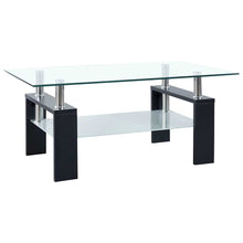 Load image into Gallery viewer, Coffee Table Black and Transparent 37.4&quot;x21.7&quot;x15.7&quot; Tempered Glass

