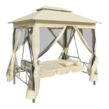 Load image into Gallery viewer, Gazebo Convertible Swing Bench Cream White
