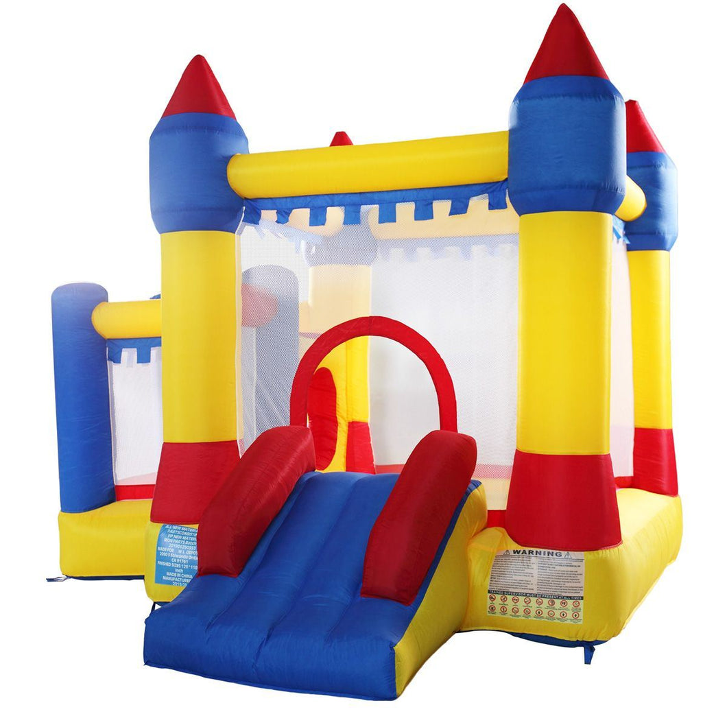 Bounce House Castle with Slide, Storage Bag, Inflatable Jumper House for Kids Aged 3-10, Castle Bouncer for Indoor and Outdoor