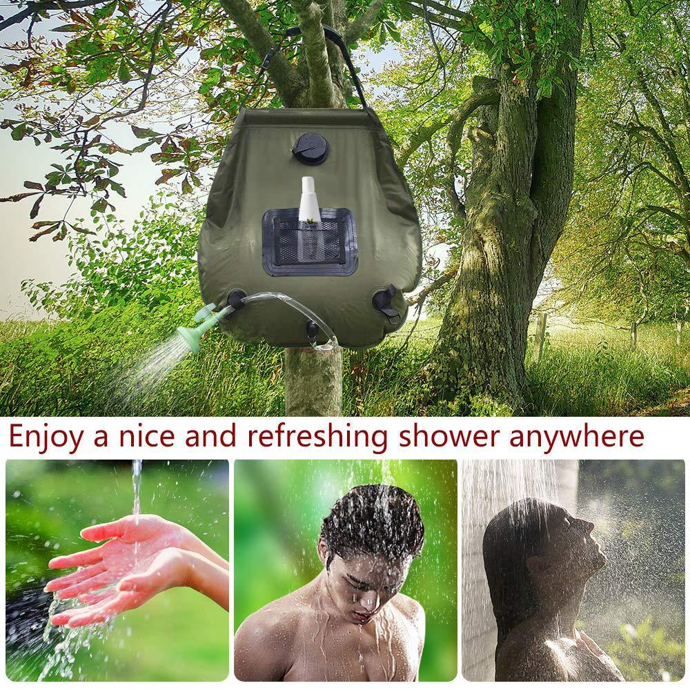 Outdoor Solar Concentrating Bath Bag Portable Shower Bag 20l Camping Shower Bath Water Bag