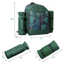 Load image into Gallery viewer, Picnic Backpack Set With Cutlery Kit Cooler Compartment Blanket For 4 Persons Picnic Bag with Tableware for Outdoor Camping BBQ
