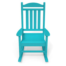Load image into Gallery viewer, Outdoor Rocking Chairs All-Weather Resistant HDPE Poly Wood Resin Plastic, Humidity-Proof, Porch, Deck, Garden, Lawn, Backyard, Fire Pit, Garden Glider, Patio Rocker With High Backrest(Lake Blue)
