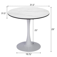 Load image into Gallery viewer, 31.5\&quot;H White Tulip Table Mid-Century Dining Table with Round MDF Table Top;  Pedestal Dining Table;  End Table Leisure Coffee Table XH
