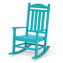 Load image into Gallery viewer, Outdoor Rocking Chairs All-Weather Resistant HDPE Poly Wood Resin Plastic, Humidity-Proof, Porch, Deck, Garden, Lawn, Backyard, Fire Pit, Garden Glider, Patio Rocker With High Backrest(Lake Blue)
