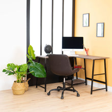 Load image into Gallery viewer, L-Shaped Corner Computer Desk with Open Shelves, Vintage Brown
