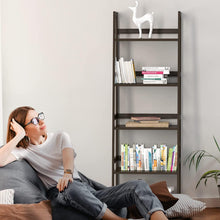 Load image into Gallery viewer, WTZ Bookshelf, Ladder Shelf, 5 Tier Bamboo Bookcase, Modern Open Book Case for Bedroom, Living Room, Office, BC-238 Black
