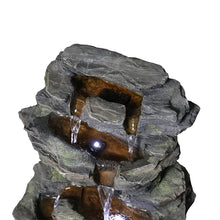 Load image into Gallery viewer, 24inches Rock Outdoor Waterfall Fountain with LED Lights for Garden Decor

