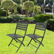 Load image into Gallery viewer, Outdoor Folding Chair Set of 2 All Weather Aluminum Patio Chairs
