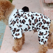 Load image into Gallery viewer, Leopard Warm Winter Pet Dog Puppy Clothes Hoodie Jumpsuit Pajamas Outwear
