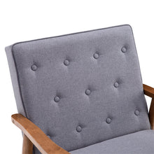 Load image into Gallery viewer, (75 x 69 x 84)cm Retro Modern Wooden Single Chair, Grey Fabric  YJ
