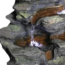 Load image into Gallery viewer, 24inches Rock Outdoor Waterfall Fountain with LED Lights for Garden Decor

