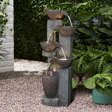 Load image into Gallery viewer, 39inches Outdoor Water Fountains with LED Lights for Garden Decor
