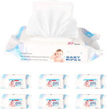Load image into Gallery viewer, Bosonshop Best Baby Wipes Water Wipes Soft Cleaning Wipes Natural Wet Wipes, 6 Packs, 480 Wipes

