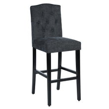 Load image into Gallery viewer, Set of 2 traditional Upholstered high stools, black
