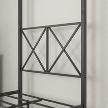 Load image into Gallery viewer, Canopy BedFrame with Vintage Style Headboard and Footboard X Shaped Frame
