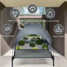 Load image into Gallery viewer, Portable Elevated Outdoor Pet Bed with Removable Canopy Shade
