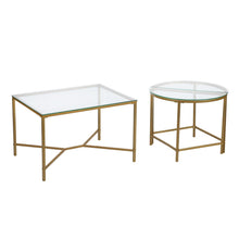 Load image into Gallery viewer, Combination Coffee Table Set Plus 2 End Side Table 3 Different Usage with Glass Top
