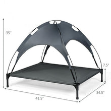 Load image into Gallery viewer, Portable Elevated Outdoor Pet Bed with Removable Canopy Shade
