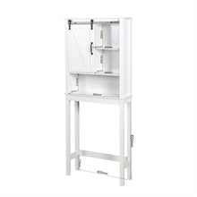 Load image into Gallery viewer, Over-the-Toilet Storage Cabinet, Space-Saving Bathroom Cabinet, with Adjustable Shelves and A Barn Door 27.16 x 9.06 x 67 inch
