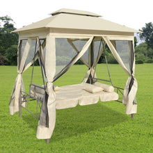 Load image into Gallery viewer, Gazebo Convertible Swing Bench Cream White
